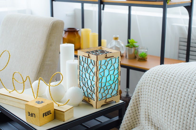 Long Distance Lamp With Stained Glass for family and friends Tactus store